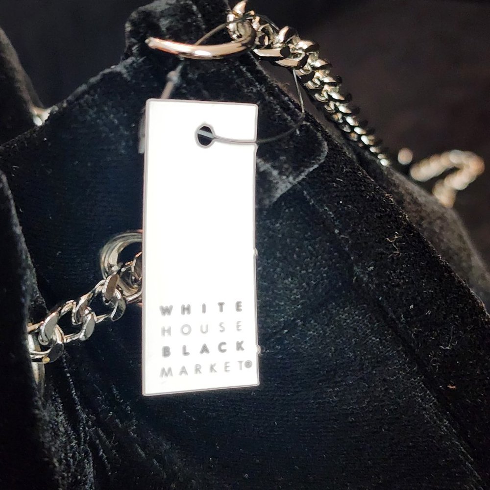 White House Black Market Black Velvet Drawstring Bag - Picture 8 of 10